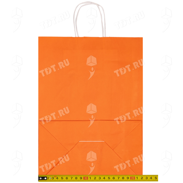 Крафт пакет с крученой ручкой «Оранжевый», 80 г/м², 25*11*32 см