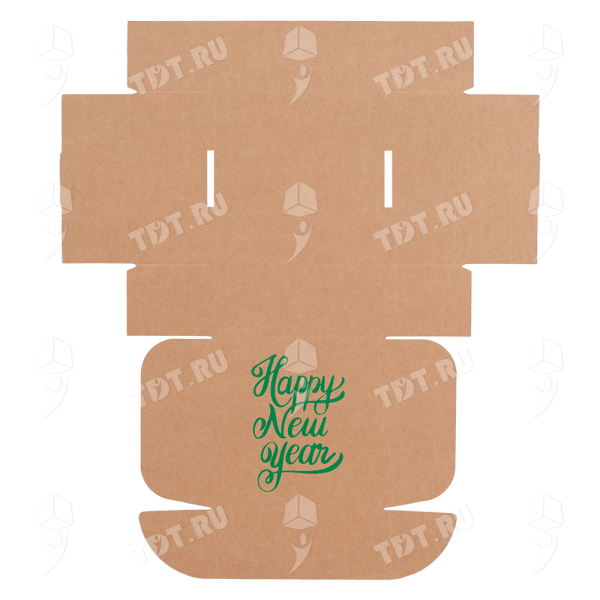 Подарочная коробка «Happy New year», зелёная, 190*190*80 мм