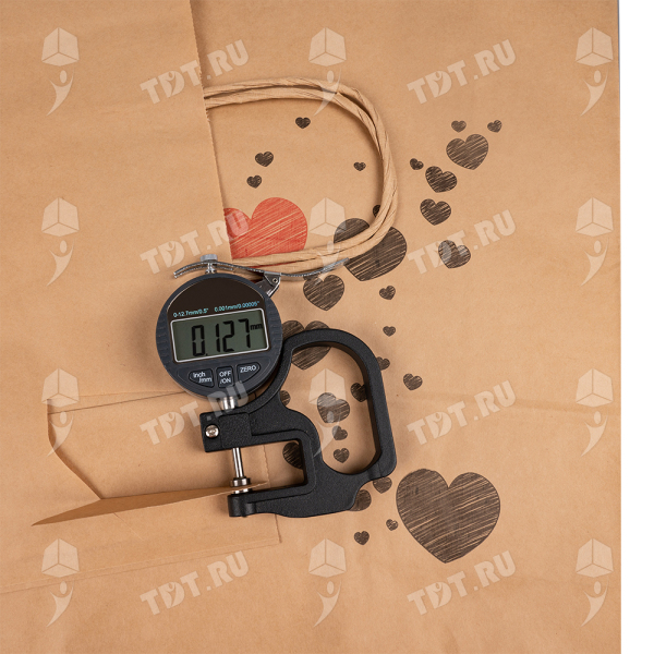 Крафт пакет с крученой ручкой «Сердечки», 80 г/м², 35*15*45 см