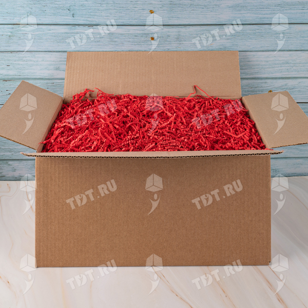 Бумажный наполнитель «Маковое поле», цветная бумага, красный, 1 кг