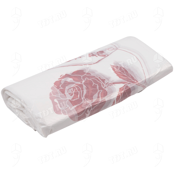Полиэтиленовый пакет майка ПНД «Роза» белый, 28+16*50см, 12 мкм, 100шт.