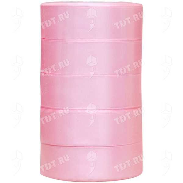 Атласная лента, жемчужно-розовая, 25мм*23м