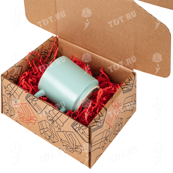 Подарочная коробка «Подарок», бурая, 216*175*106 мм